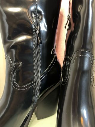 NUEVAS Alma en Pena Bota Caña Media Negra Piel 38