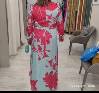 Vestido largo estampado mujer