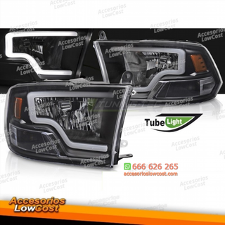 FAROS DELANTEROS PARA DODGE RAM 09-18 LUZ TUBO NE