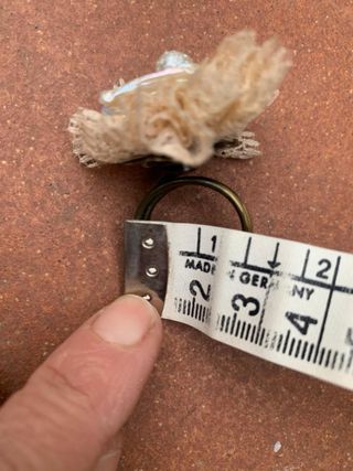 Anello vintage fatto a mano fiore in pizzo e perle