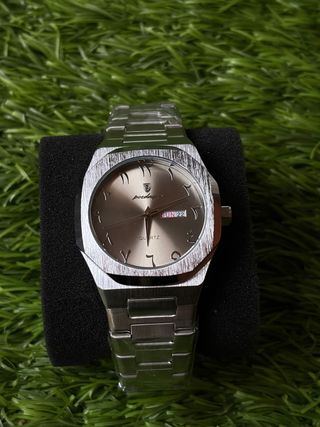 Orologio uomo in acciaio lusso quadrante blu ghiaccio