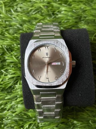 Orologio uomo in acciaio lusso quadrante blu ghiaccio