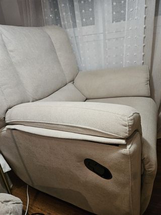 Sillón reclinable beige tela
