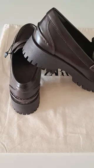 Mocasines Zara Woman Marrones Talla 41