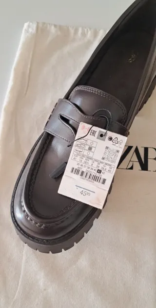 Mocasines Zara Woman Marrones Talla 41