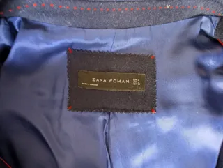 Abrigo azul marino Zara