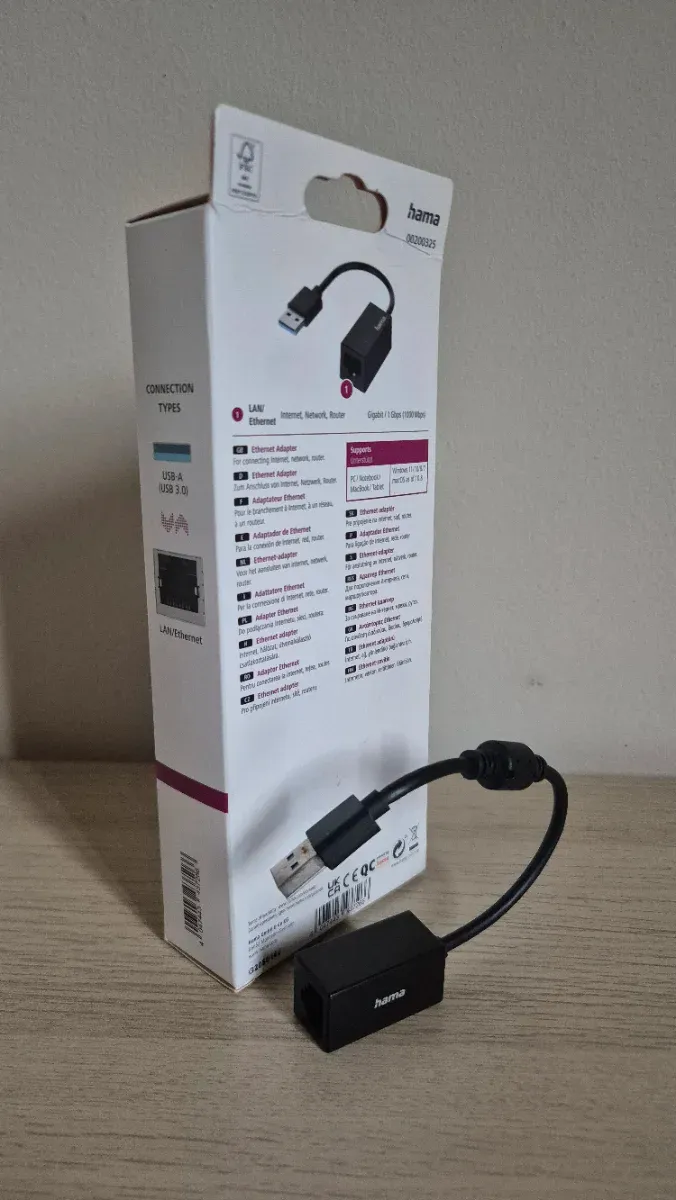 Adaptador Hama USB a Ethernet Gigabit afbeelding 2