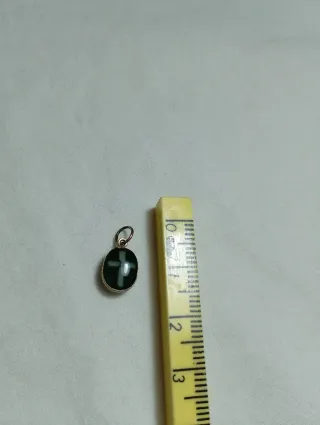 Colgante Oro 14k Turquesa x un lado  y Jade x otro