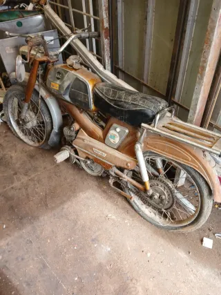 Moto mobilete Clásico Marrón/Plateado