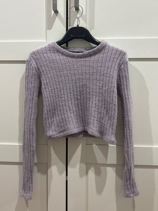 Jersey morado corto de canalé