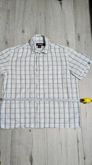 Camisa Diesel Manga Corta Cuadros Azul Blanco