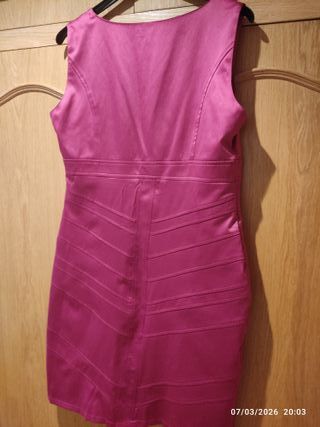 Vestido fiesta rosa satinado
