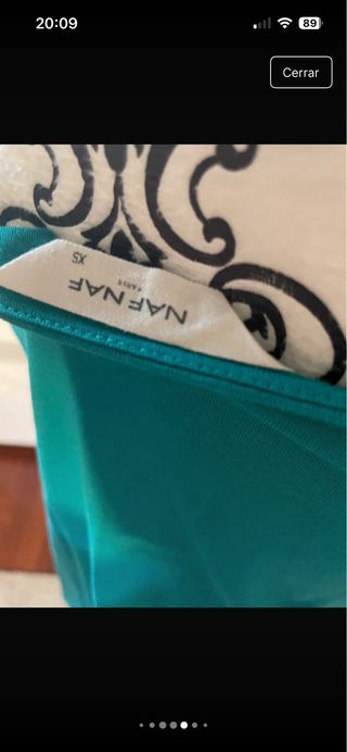 Camiseta Naf Naf verde con lazo