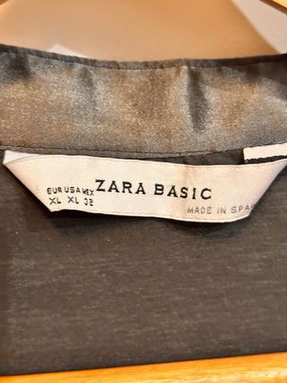 Blusa Zara Gris Satén XL