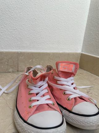 Zapatillas Converse All Star Rosa Estrellas Dorada