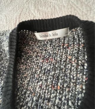 Chaqueta Cárdigan largo mujer gris y negro