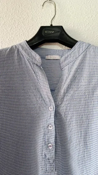 Blusón azul blanco NUEVO algodón TALLA L-XL