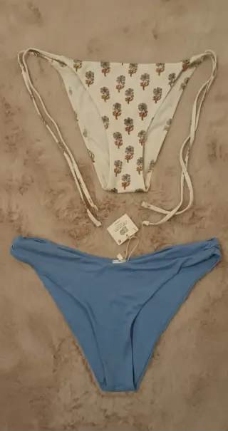 Braga bikini Oysho estampada y azul. Talla S