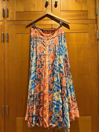 Conjunto Boho Azul y Naranja.