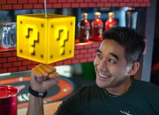 Interactive 8-bit lamp Super Mario Question Block