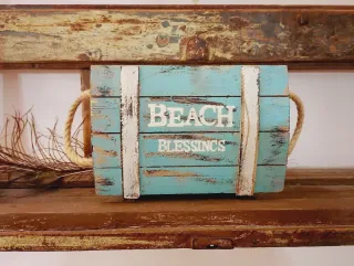 Caja de madera decorativa estilo náutico