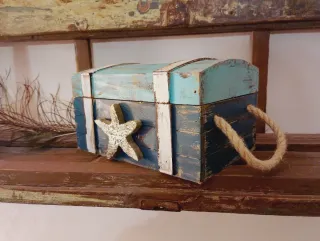 Caja de madera decorativa estilo náutico