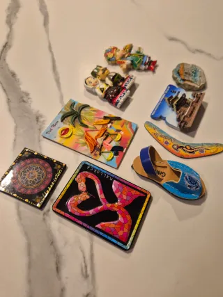 Lote 10 imanes de viaje de varios países