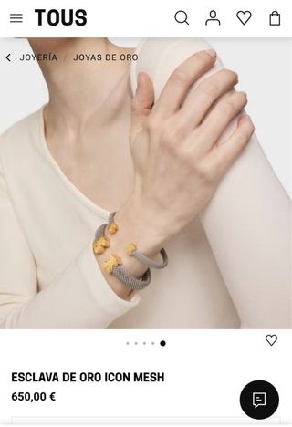 Esclava Tous Icon Mesh 18K, Oro y Plata