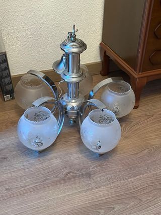 Lámpara araña cristal y metal