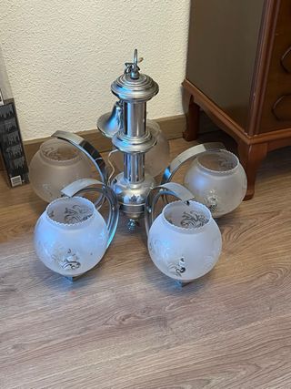 Lámpara araña cristal y metal