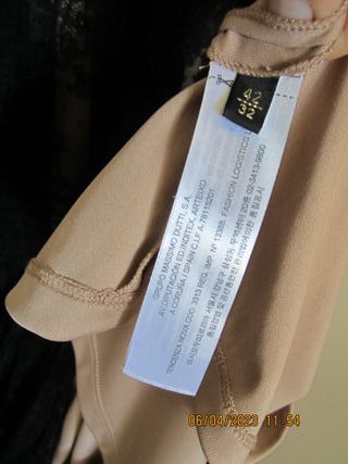 Vestido Massimo Dutti encaje beige y negro