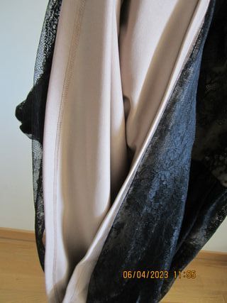 Vestido Massimo Dutti encaje beige y negro