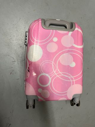 Maleta de Viaje Rosa con Lunares Blancos