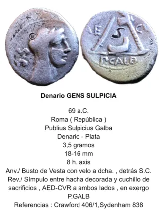 Denario plata Gens Sulpicia