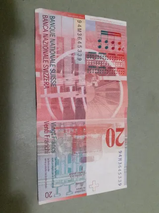 Billete 20 Francos Suiza