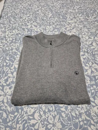 Jersey El Ganso gris media cremallera