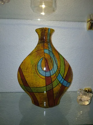 Jarrón de cristal multicolor
