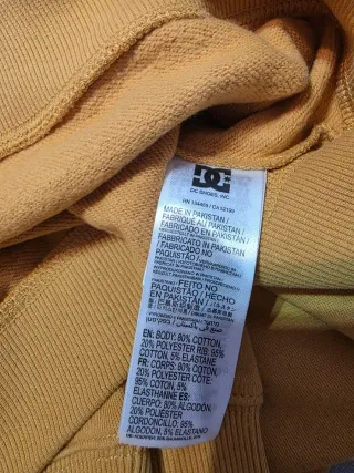 Sudadera DC Shoes Amarilla mostaza talla L de niño