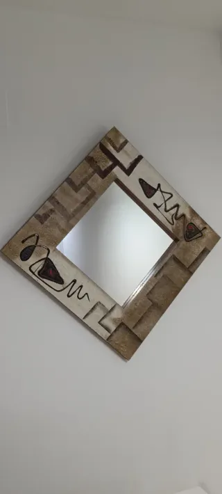 Espejo decorativo madera y cristal