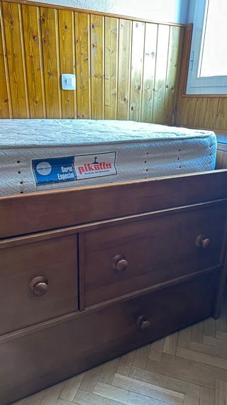 Cama de madera con cama supletoria perfecta niño/a