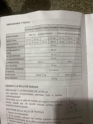 Silla de ruedas la medida es mas estrecha