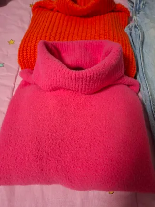 Confezione Abbigliamento: Maglie Arancione e Rosa + Jeans