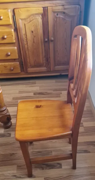 Mueble comedor, mesa madera maciza 6 sillas regalo