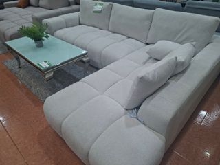 Sofá chaise longue beige