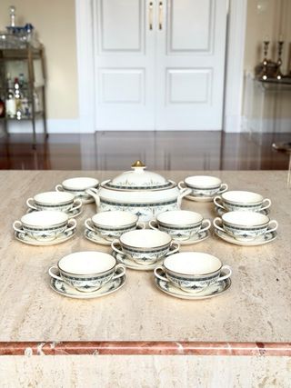 Juego Consomé Minton Grasmere Porcelana