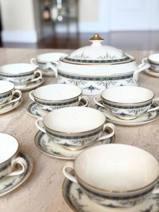 Juego Consomé Minton Grasmere Porcelana