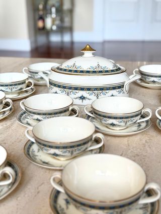 Juego Consomé Minton Grasmere Porcelana