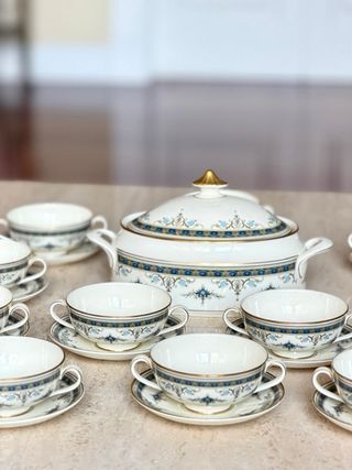 Juego Consomé Minton Grasmere Porcelana