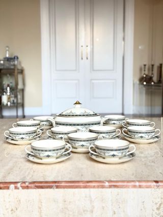 Juego Consomé Minton Grasmere Porcelana