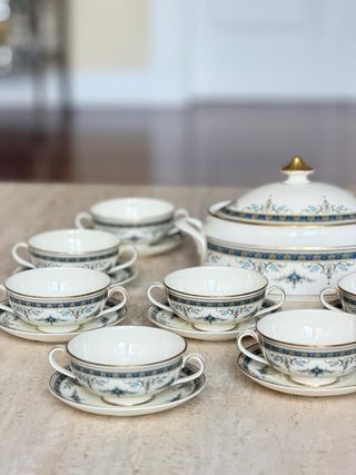 Juego Consomé Minton Grasmere Porcelana